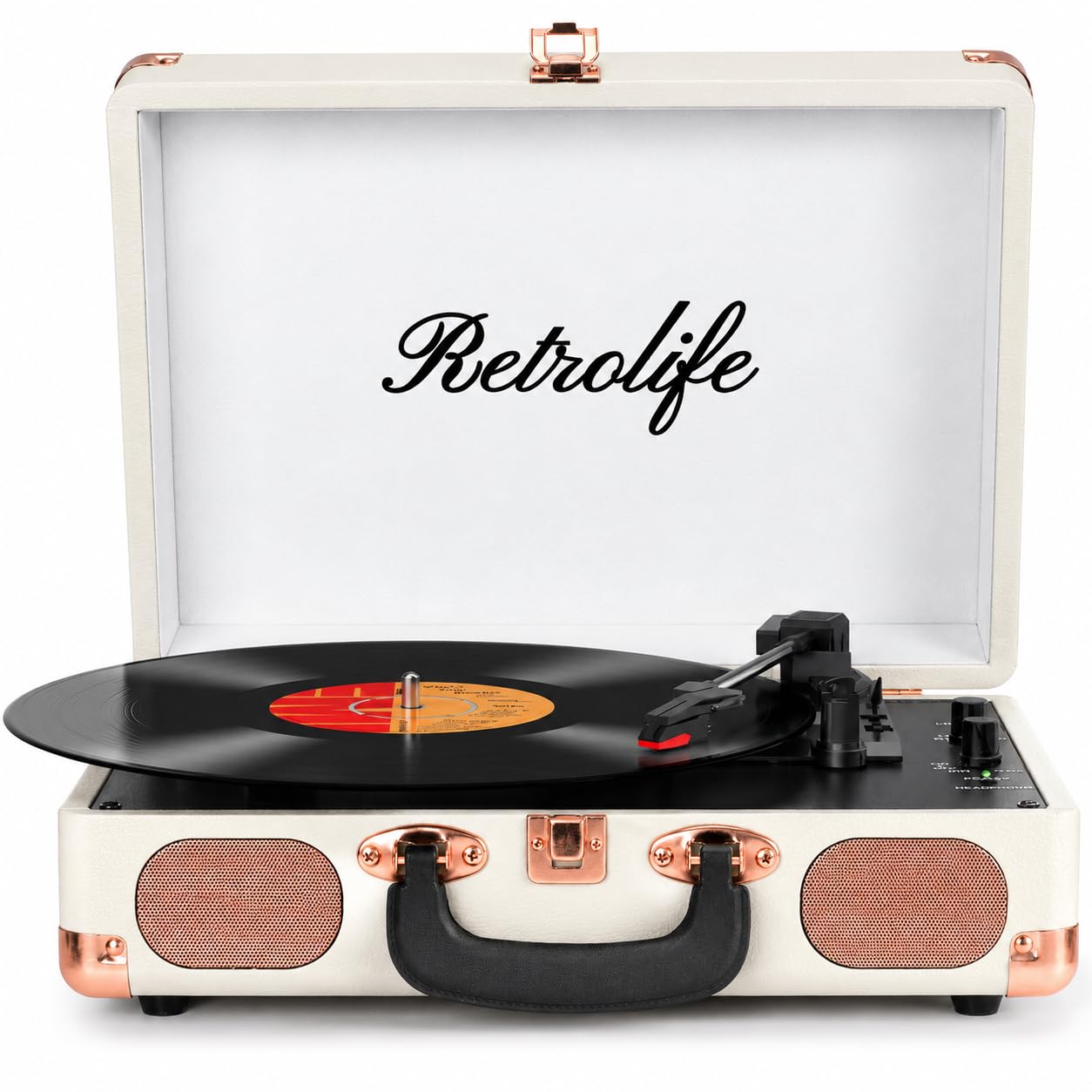 Retrolife® Vinyl Record Player with Speakers, Bluetooth Vinyl Player