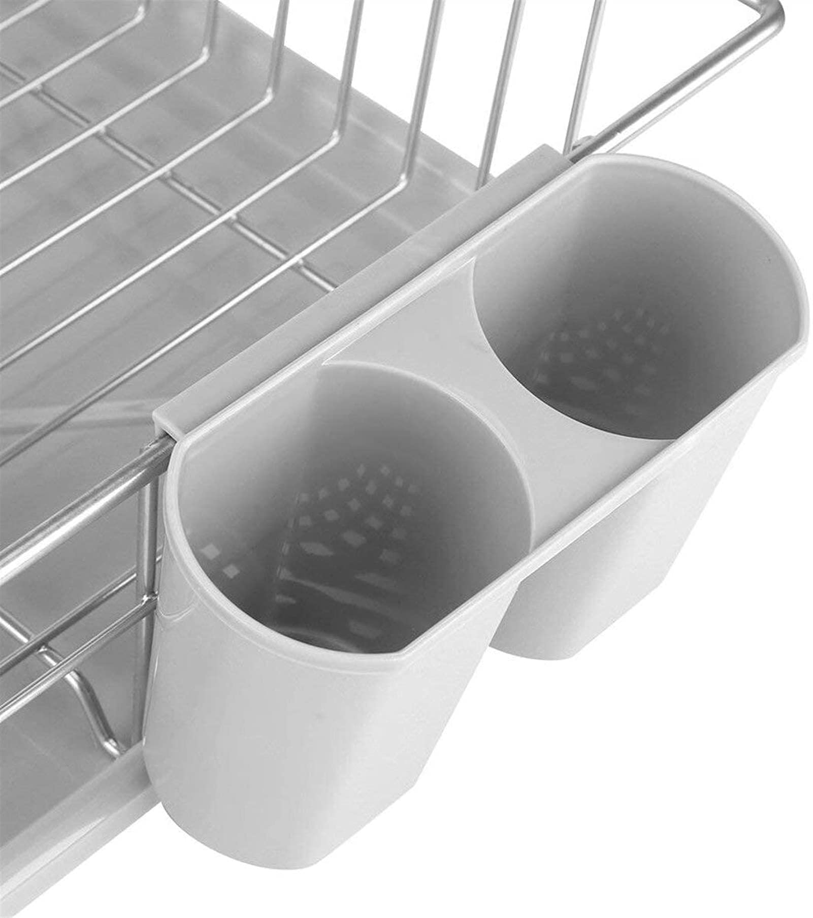 Escurridor de platos de acero inoxidable para platos, escurridor lateral, bandeja de secado, estante de drenaje, soporte para utensilios