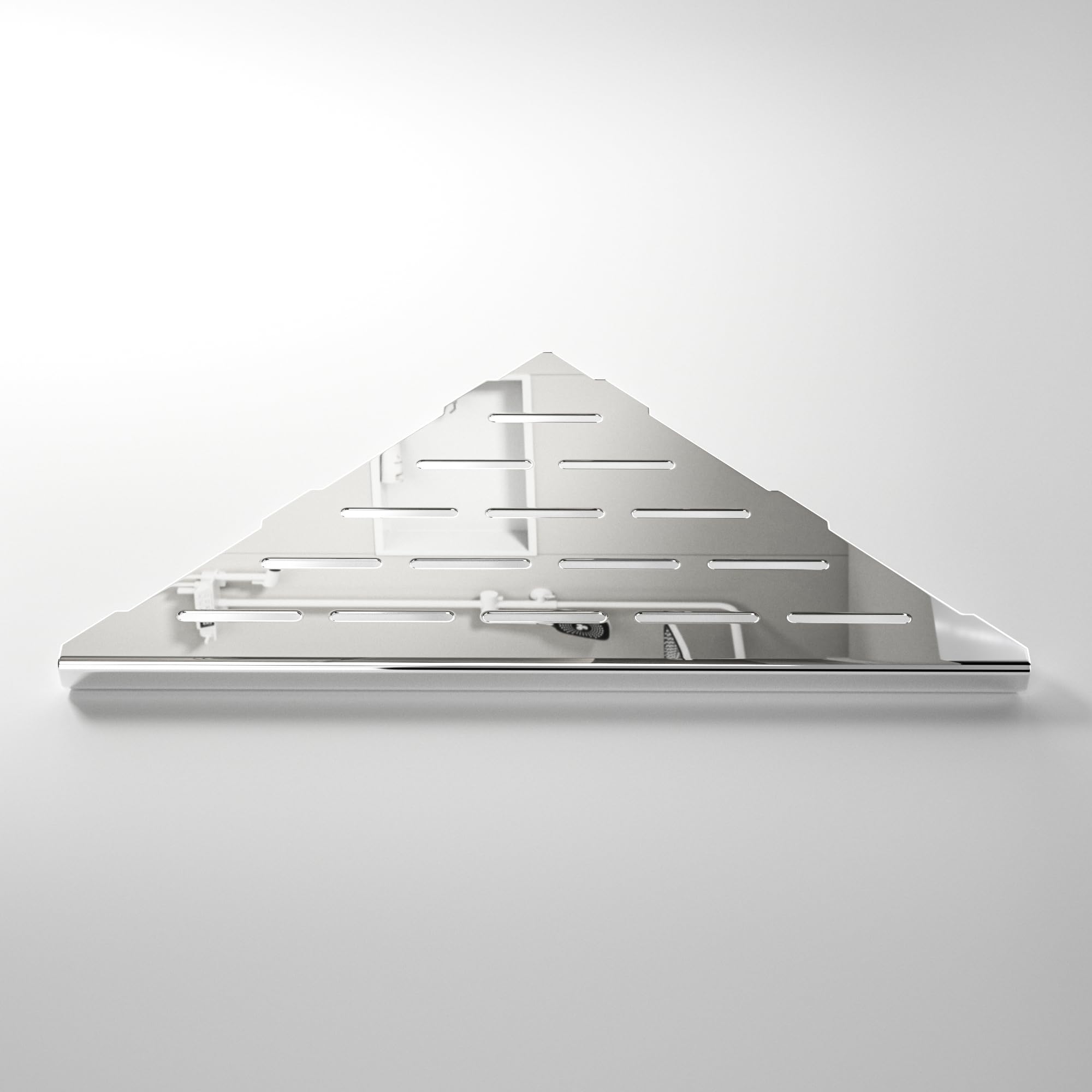Set di 2 ripiani per doccia angolare in acciaio inox 304 per pareti piastrellate, mensola da incasso per la ristrutturazione del bagno (lucidato, 254 mm)