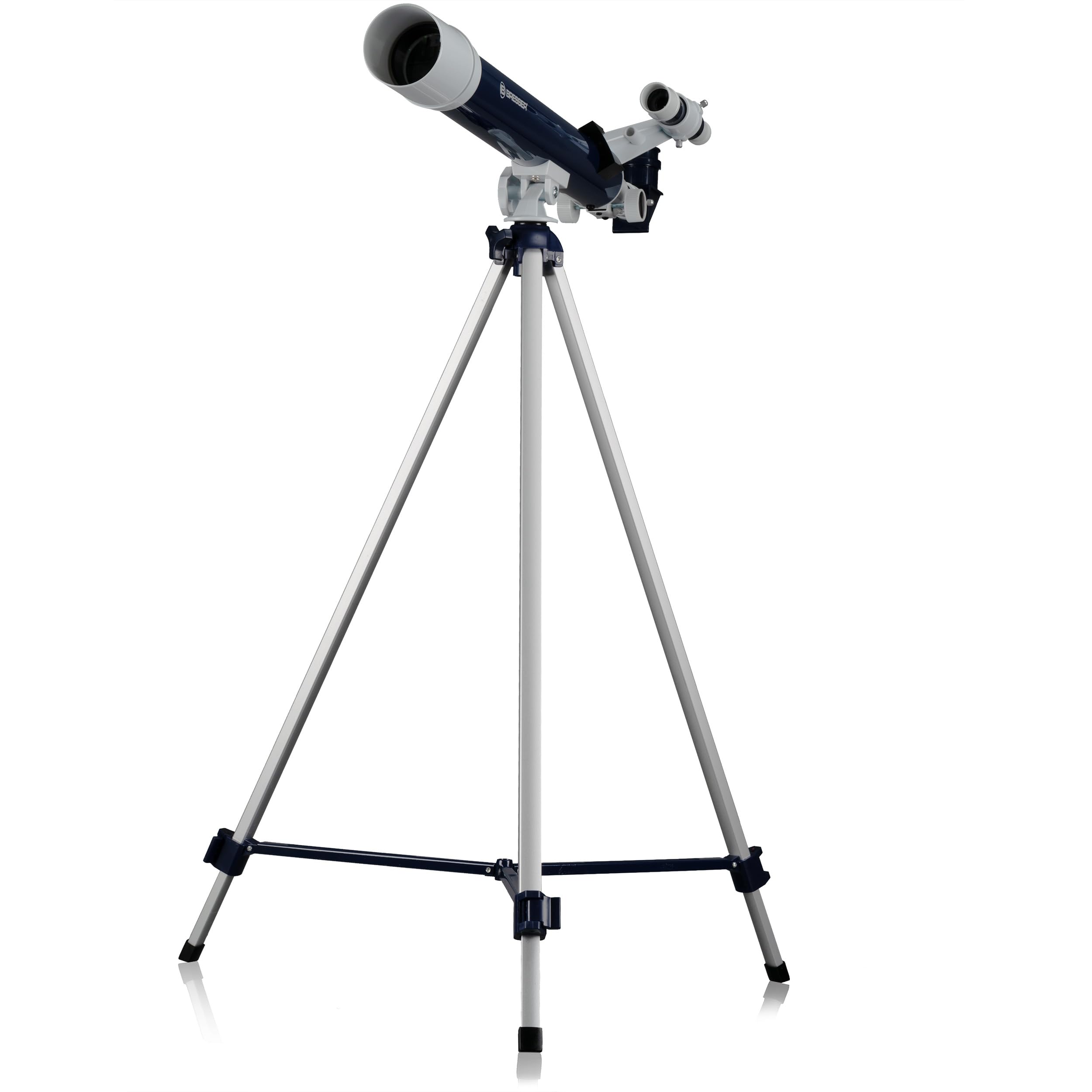 Bresser telescopio de Lentes Herkules 50/600, Apertura de 50 mm, Aumento de 30-150x, Montura acimutal, 3 oculares, Filtro Lunar, Espejo cenital
