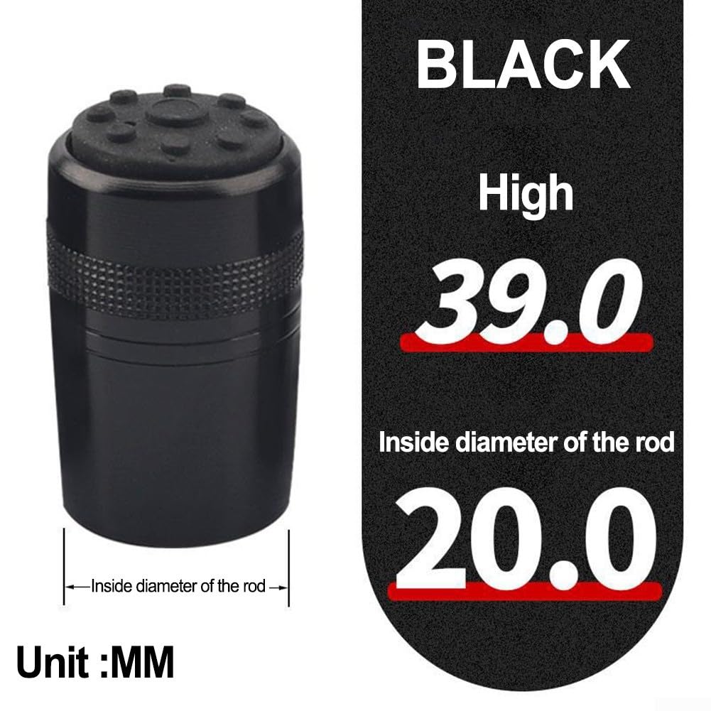 Tapa de extremo de caña de pescar de aleación de aluminio ajustable 14-37,5 mm protector de punta y cola ligero (20,0 mm)