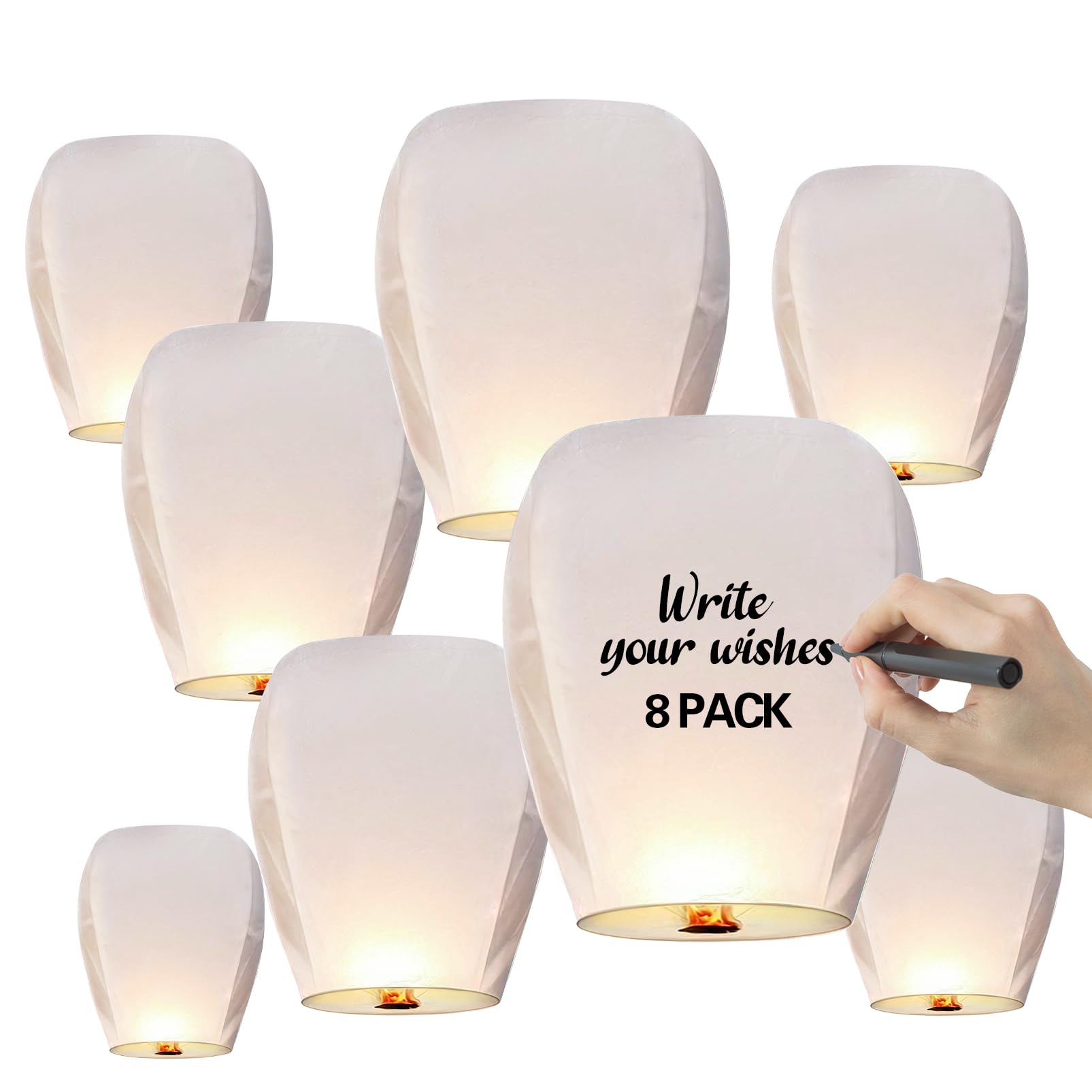 Sky And White Wedding Lanterns 10pc White Sky Lantern Party