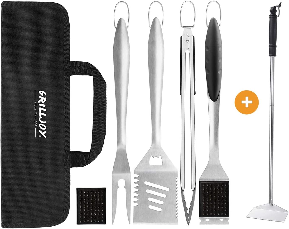 Grilljoy 6PCS Heavy Duty BBQ Grill Tools Set Perfect Ash