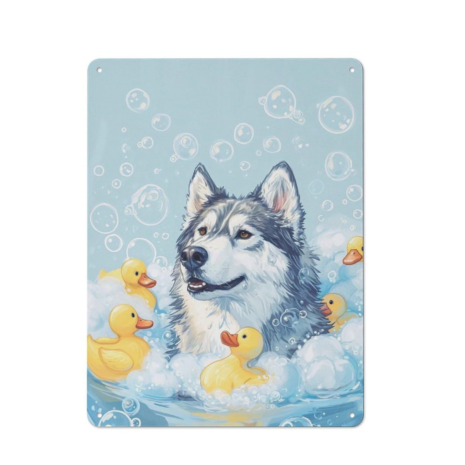 Junmoney A Alaskan Malamute Dog Metal Wall Sign 40X30cm Featuring For Home Bar Wall, For Themed Interiors In Home Bars And Entertaining Spaces