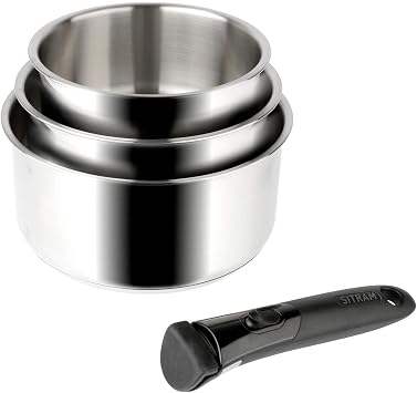 Sitram 713511 3 Piece Saucepan, Stainless Steel