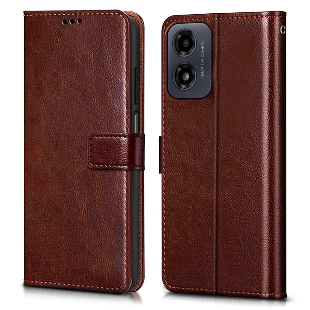WOW IMAGINE Shock Proof Flip Cover Back Case Cover for Motorola Moto G04 | Moto G04s (Flexible | Leather Finish | Card Pockets Wallet & Stand | Chestnut Brown) (B0CW3JHW1Y) Amazon Price History, Amazon Price Tracker