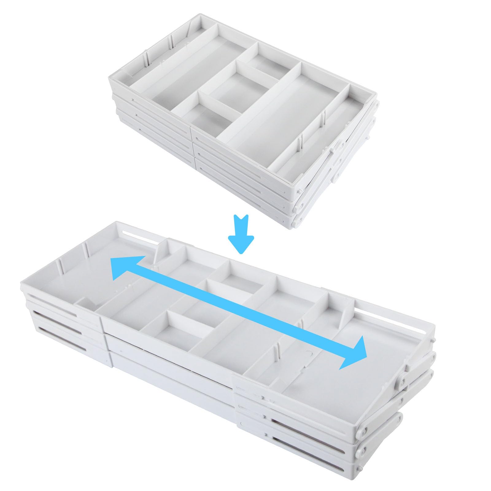 Vassoio per utensili espandibile organizer per cassetti pieghevole per contenere gioielli cancelleria forniture per ufficio posate da cucina vassoio da cucina