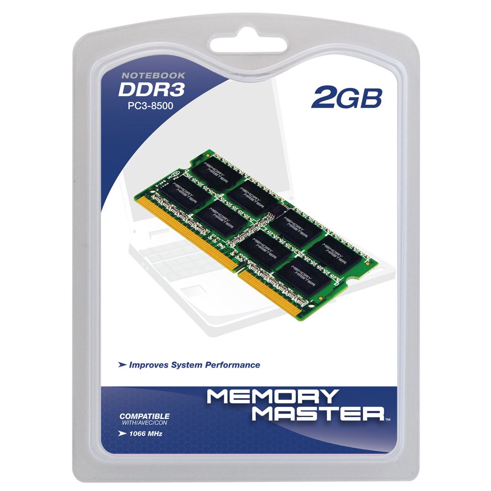 Memory Master 2 GB DDR3 1066MHz PC3-8500 Notebook SODIMM Memory