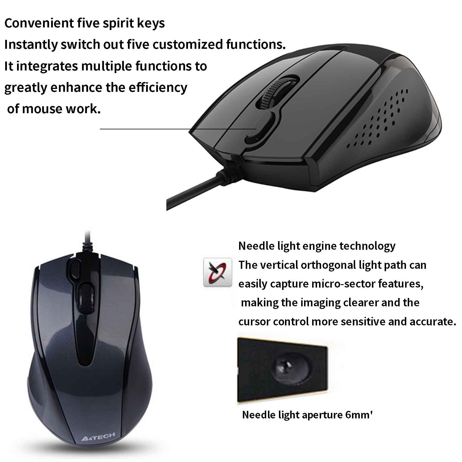 Mysz Mysz komputerowa do laptopa Przewodowa mysz USB do gier Ergonomiczna mysz Urządzenie wskazujące Lekka, bezgłośna mysz optyczna z przewijaniem dotykowym