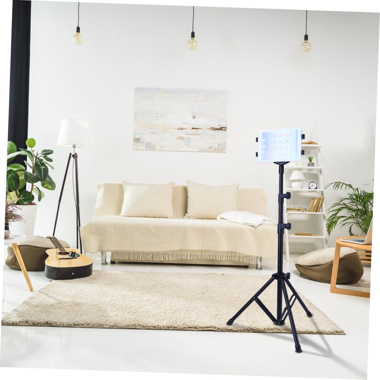 jojofuny Supporto per Tablet Regolabile in Altezza Base Tripode Rotante in Lega di Alluminio e Pc, Poggia Tablet Antiscivolo per Tavolo da 7 a 10 Pollici