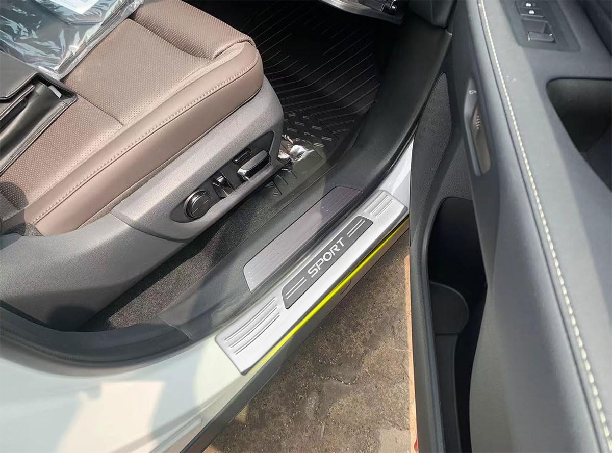Car Accessories Compatible with Toyota New Grand Highlander 2024 2025 2026 Outside Door Sill Scuff Plate Entry Guard Cover Trims Stainless Steel 4PCS(Silver)