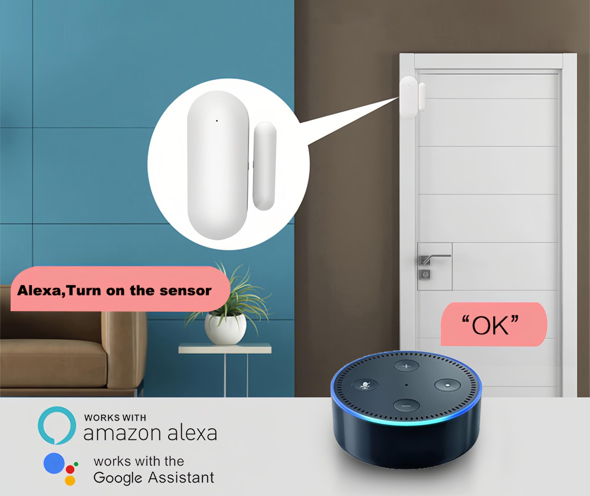 Mengshen 4er-Pack Zigbee Türöffnungsalarm Sensor Smart Home Automatisierung Zigbee Verbindung Kindersicherheit Kompatibel mit Apple HomeKit und Alexa