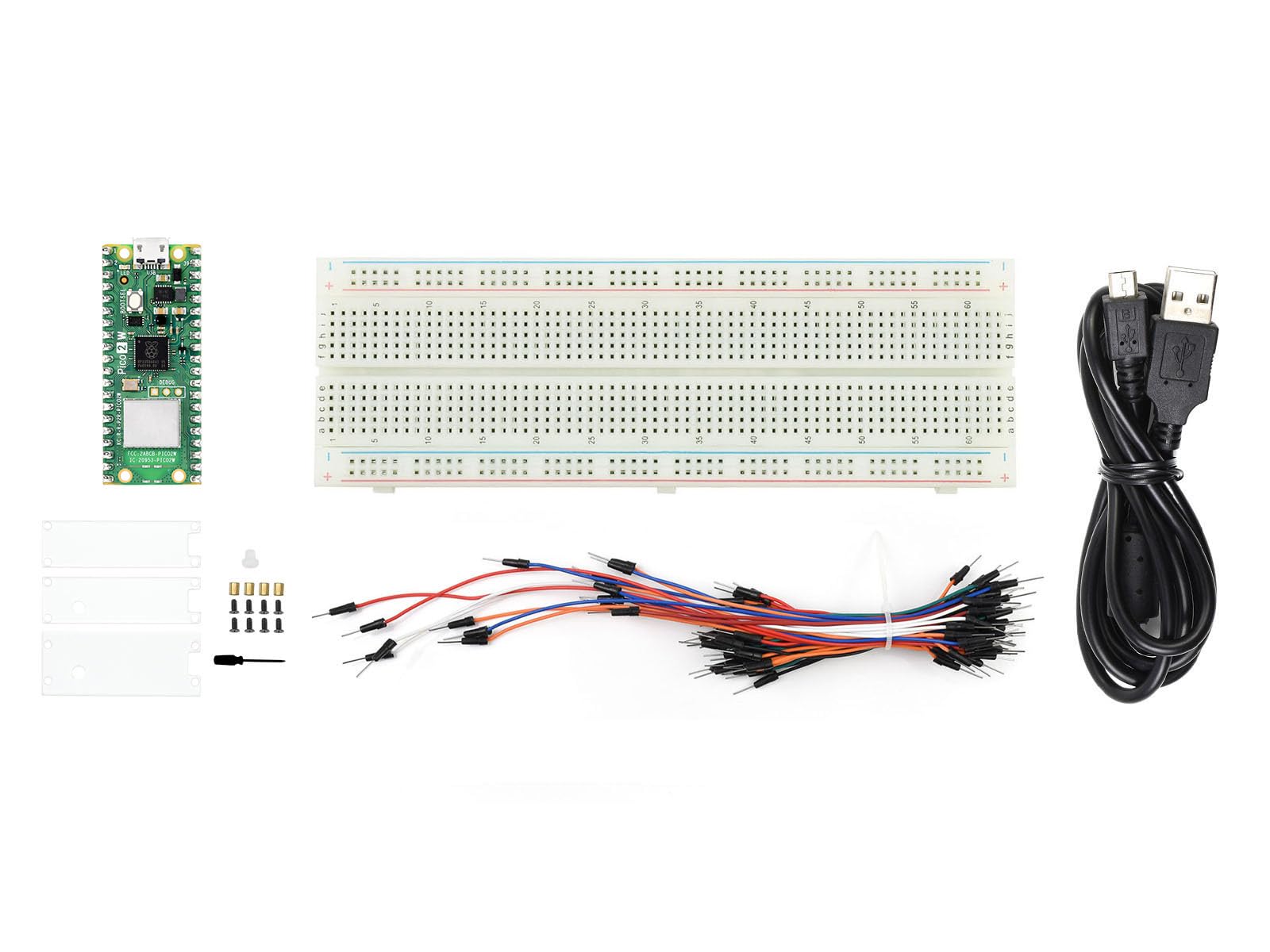 Waveshare Pi-Pico-2-Starter-Kit: Scheda Microcontroller Con RP2350, Dual-Core, 4MB Flash, Header Saldato, Custodia Acrilica - 5
