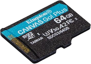 Kingston 64GB microSDXC Canvas Go Plus 170MB/s Read UHS-I, C10, U3, V30, A2/A1 Memory Card + Adapter SDCG3/64GBET