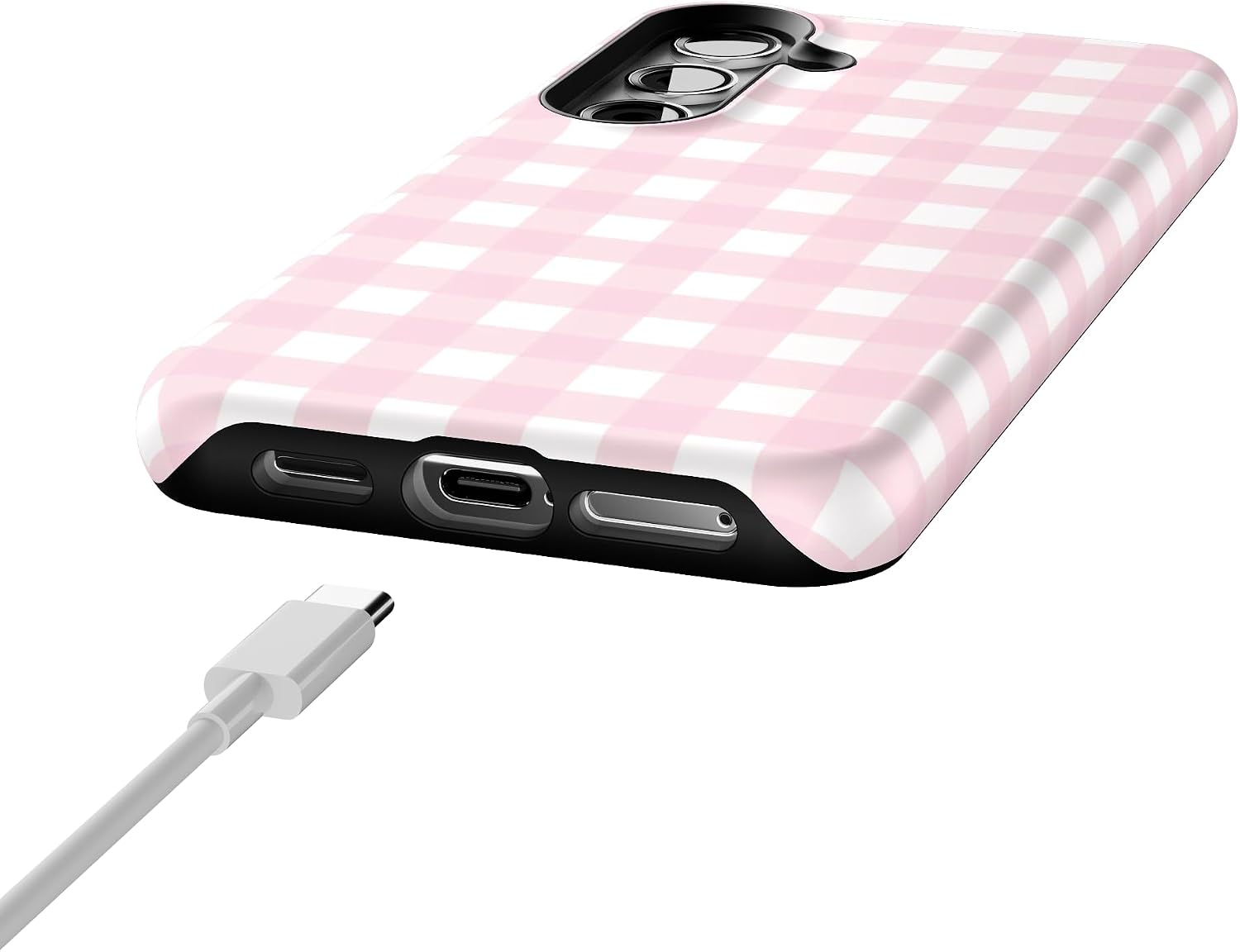 Casely Galaxy S24 Case | Pink Plaid | Sunday Best | Essential Slim Dual-Layer Protective Design