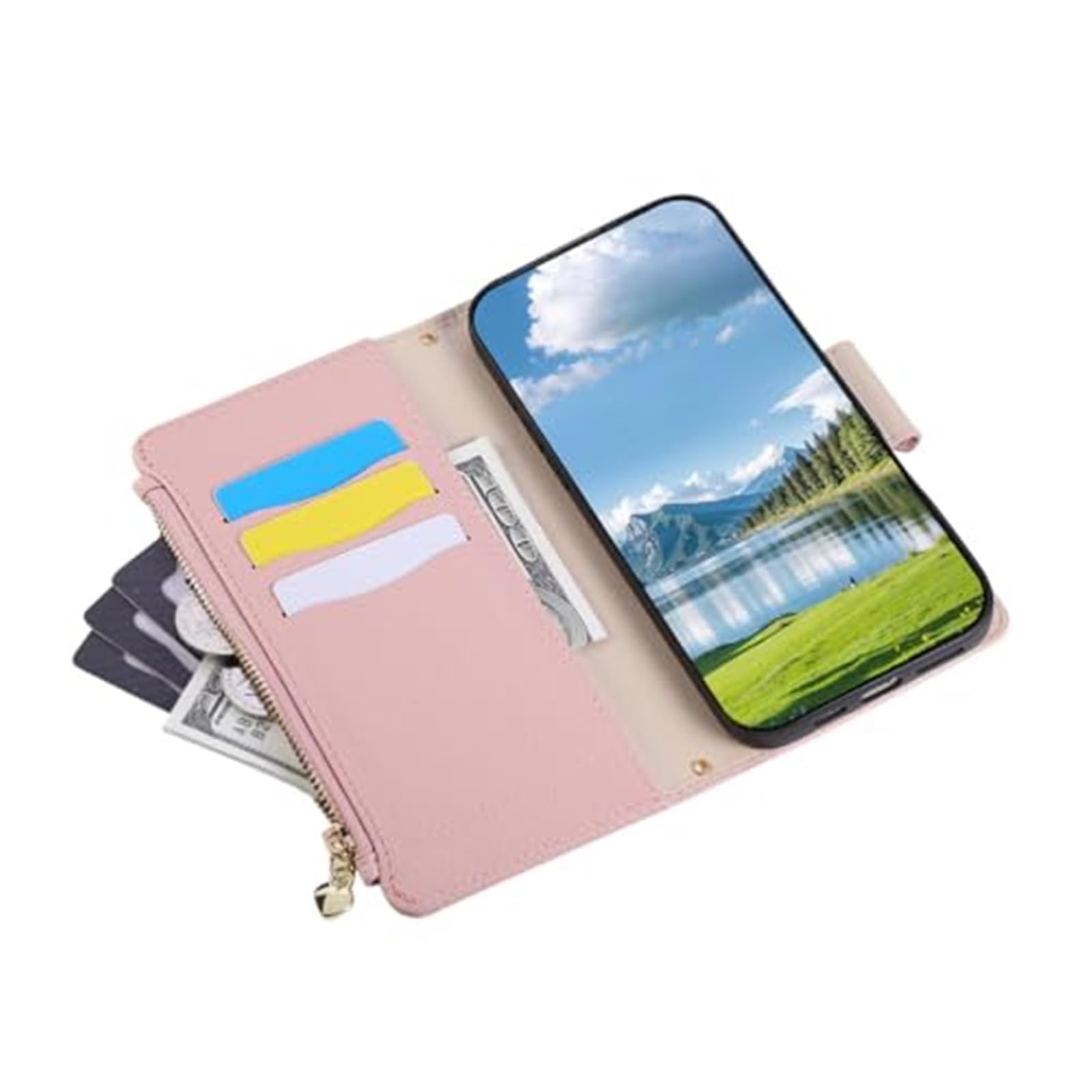 Generico Etui na iPhone 17 Pro Max/17 Pro/17 Air/17, etui na zamek błyskawiczny Shell ze smyczą do noszenia etui (zielony, 17 Air)