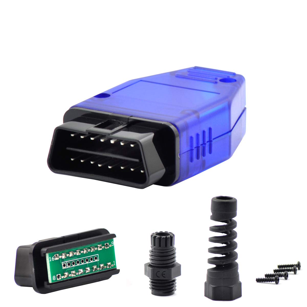 OLLGEN Auto Car OBD2 16 Pin Connector, 16 Pin Male Connector Adapter