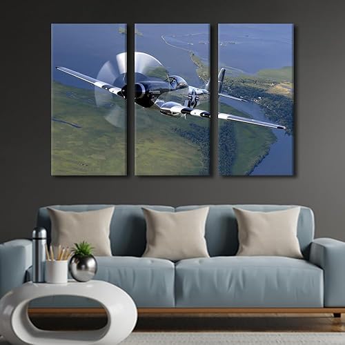 Miniatura 185 de Lienzo decorativo para pared, 3 piezas, póster de nariz de avión, arte de hélice gris, decoración del hogar, lienzo inspirador, decoración de pared