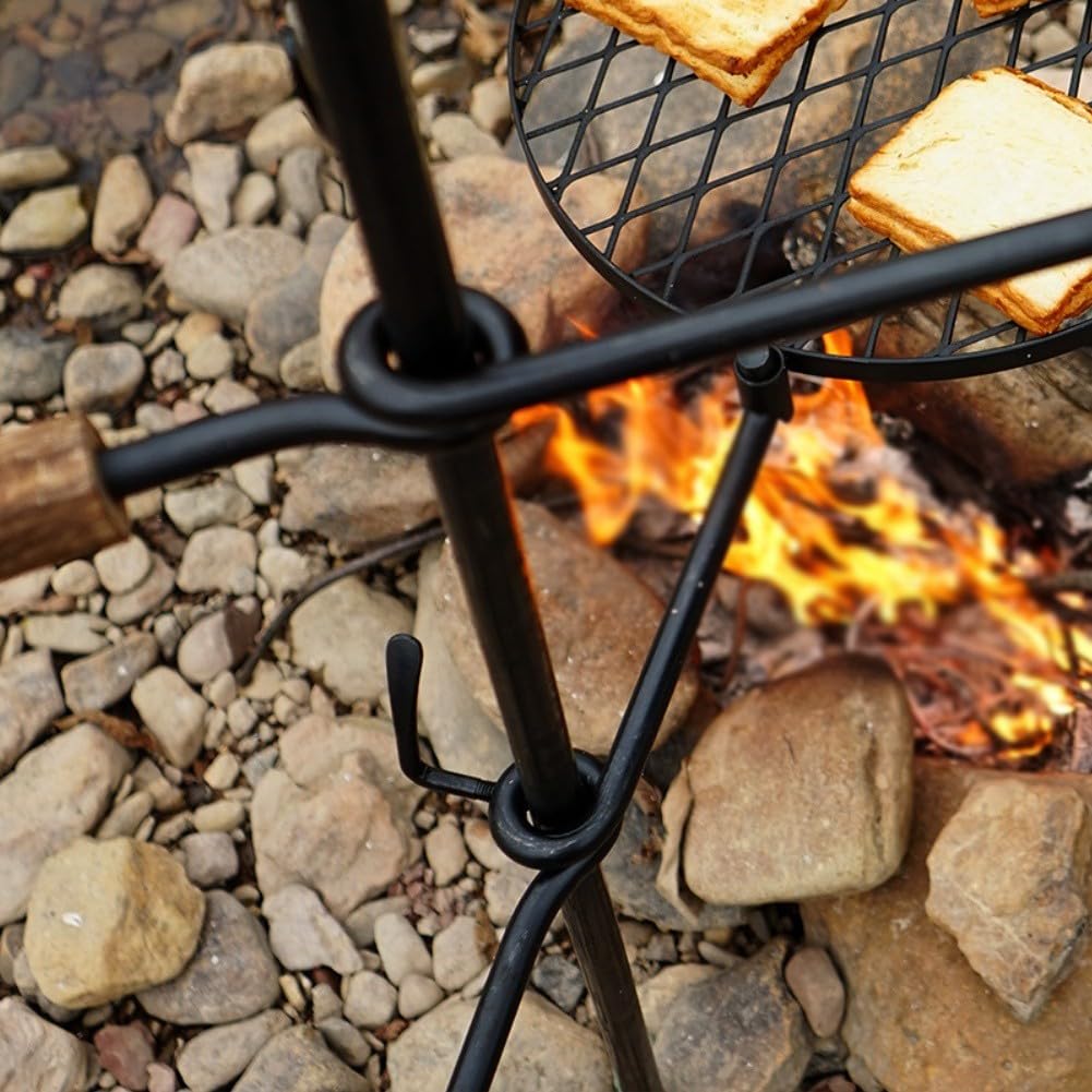 Camping Hierro Plegable con Asa Madera Camping Hierro Plegable | plegable, para fácil transporte, para almacenamiento para compacto, ideal aventuras, estructura estable