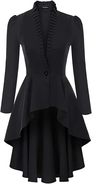 Scarlet Darkness Steampunk Jacket Women Gothic Long Jacket Renaissance Victorian Pirate Coat