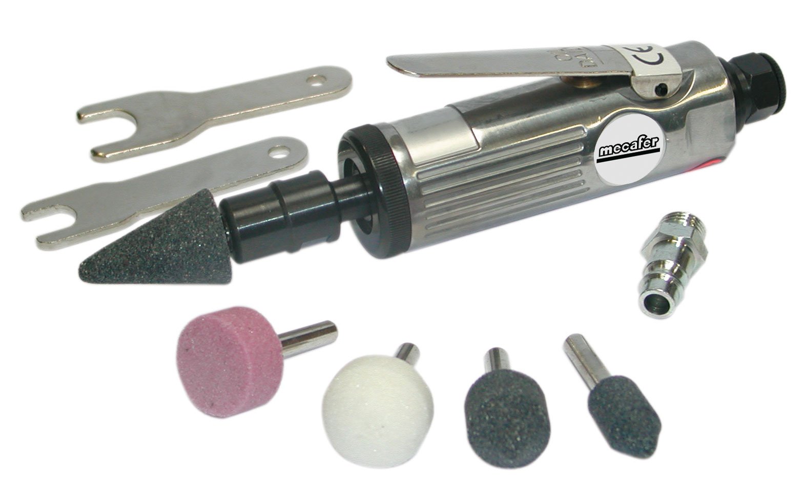 Mecafer 150153 MD06 Meuleuse droite pince ø 6 + Jeu de 5 meules