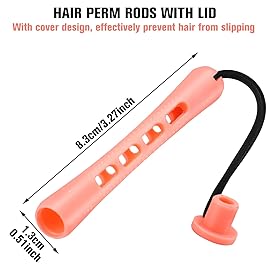 WILLBOND 60 Pcs Perm Rods for Long Hair Plastic Curl Rods Cold Wave Irons Curling Roller for Hair Styling Hairdressing Tools(0.51 Inch,Shell Pink)