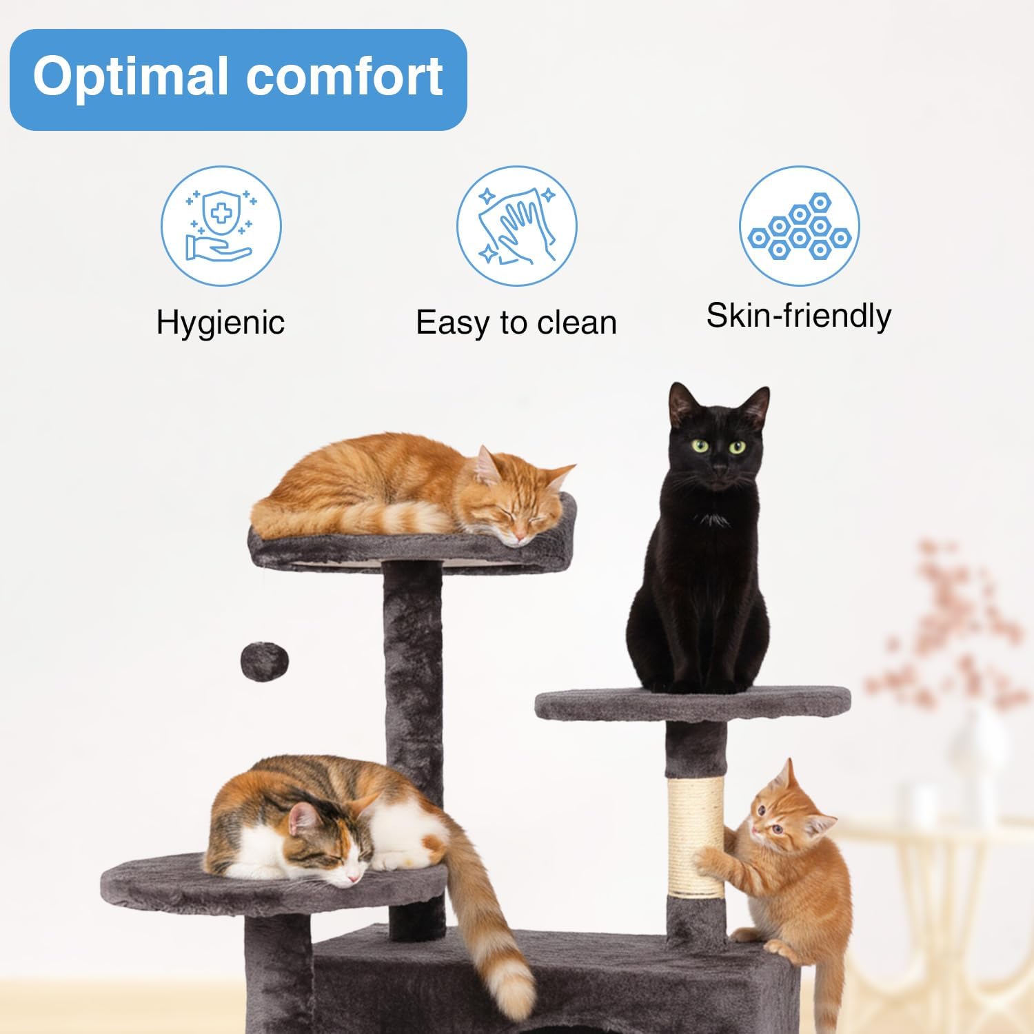 | Cat Tree Tower | ple Gray | Multi-Level Indoor Activity Center
