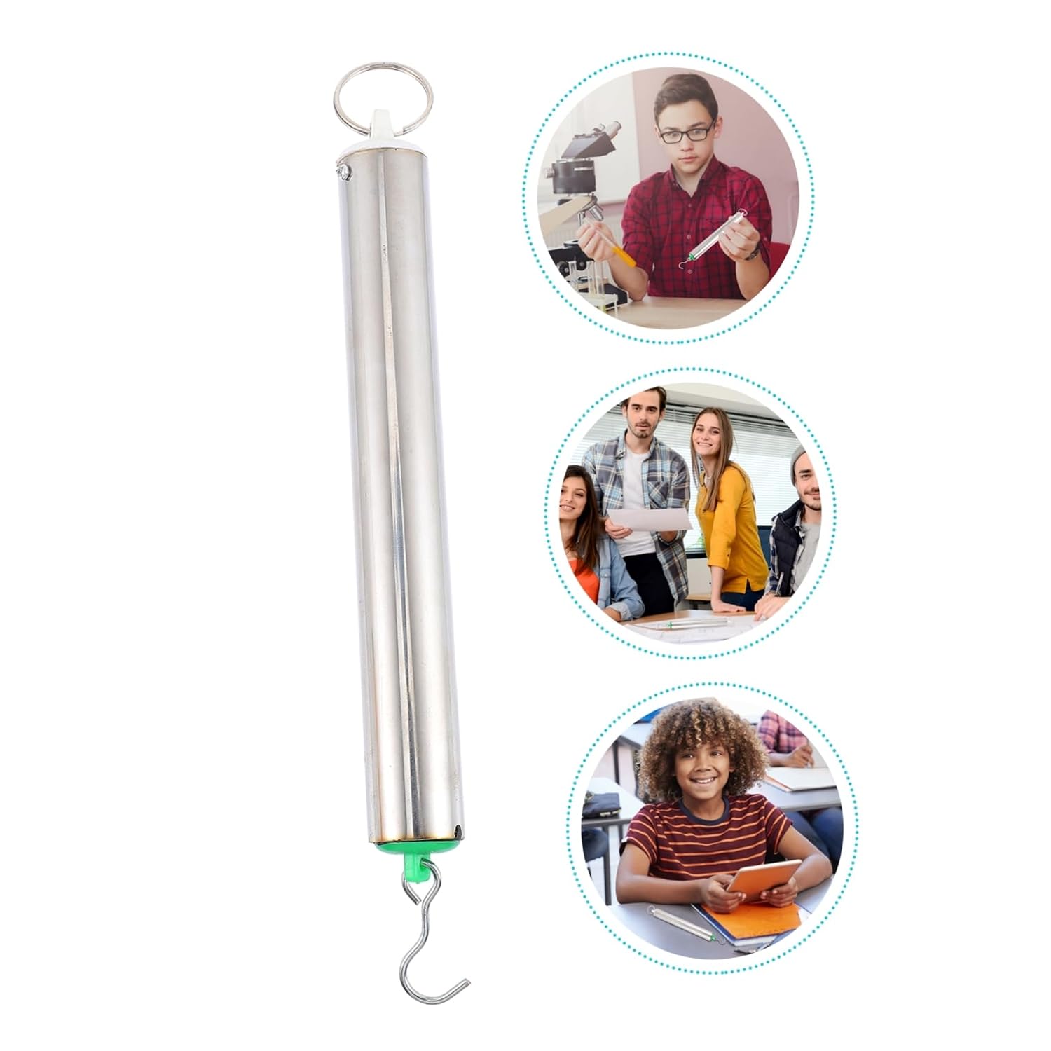 2pcs Portable Spring Dynamometer Force Gauge Cylindrical Dynamometer Tubular for Classroom