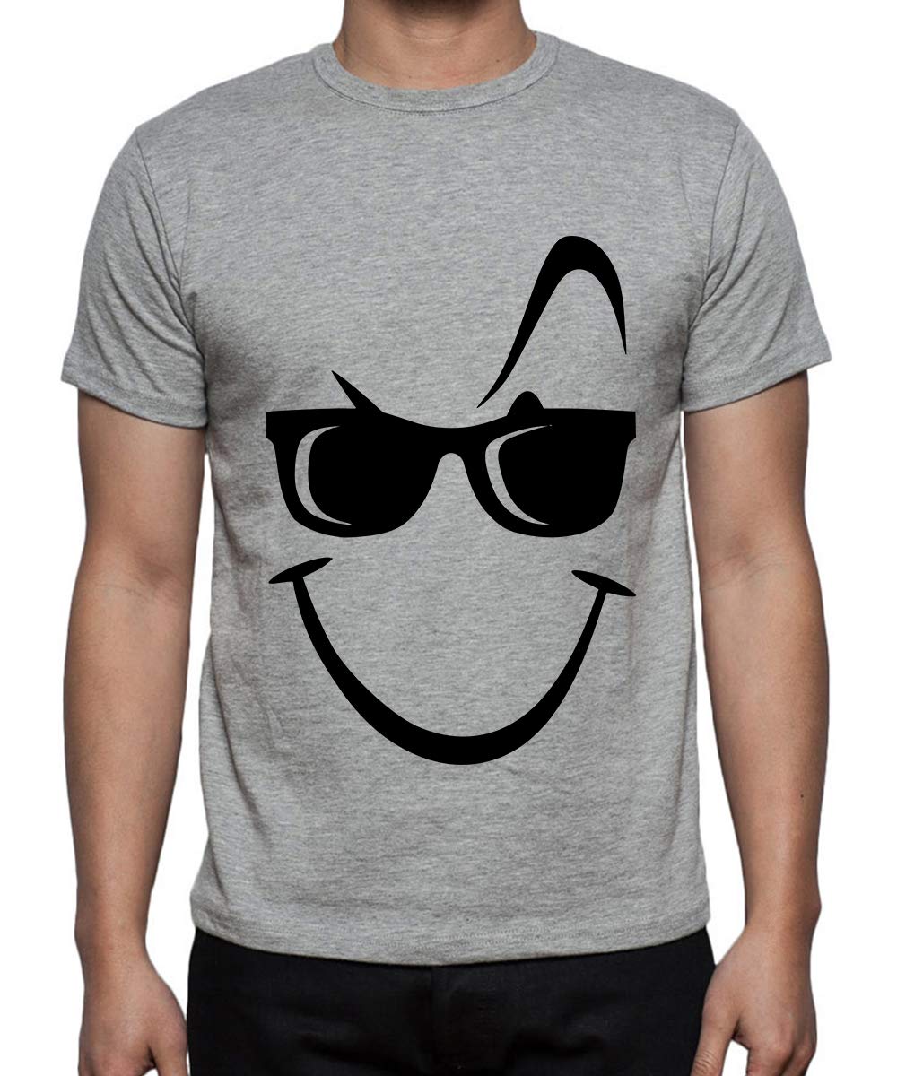 CaseriaMen's Cotton Printed T-Shirt -Glare Smile | 100% Cotton | Half Sleeves | Regular Fit | Printed | Round Neck | Graphic T Shirt