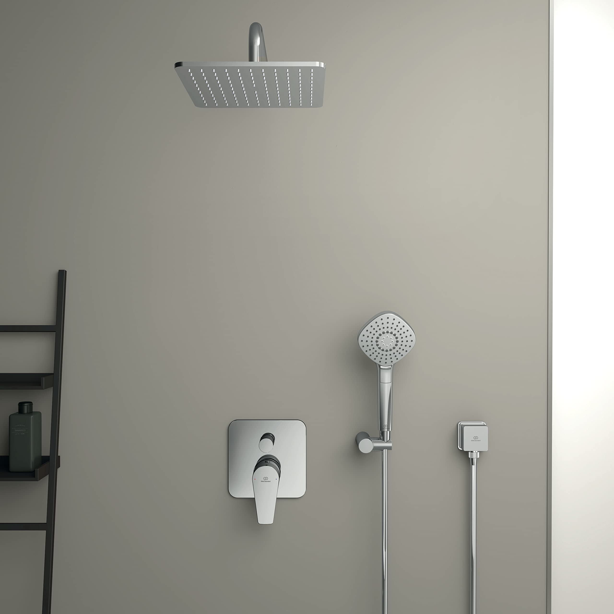Ideal Standard - Cerafine D, Miscelatore monocomando per vasca o doccia ad incasso, Due vie, Parti esterne, Cromato