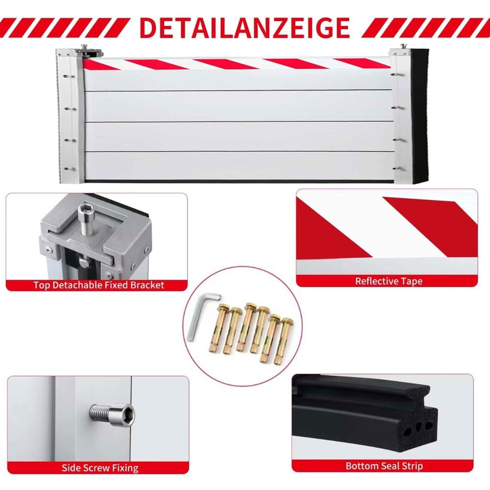 Porte de Garage Barrières Anti-inondation L 110cm x H 60cm Anti-inondation, Barrière Mobile de Protection Contre les Inondations, Réutilisable Batardeau anti inondation