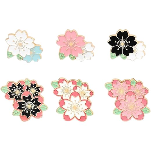 Cherry Blossom Leaf Enamel Pin Brooch