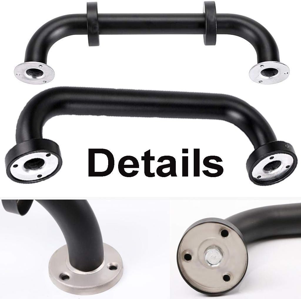 12 Inch & 16 Inch Stainless Steel Shower Grab Bar,ZUEXT Black Shower Handle,Bathroom Balance Bar,Safety Hand Rail Support Bar for Handicap Elderly Injury,Senior Assist Bar,Wall Concealed Mount Handle