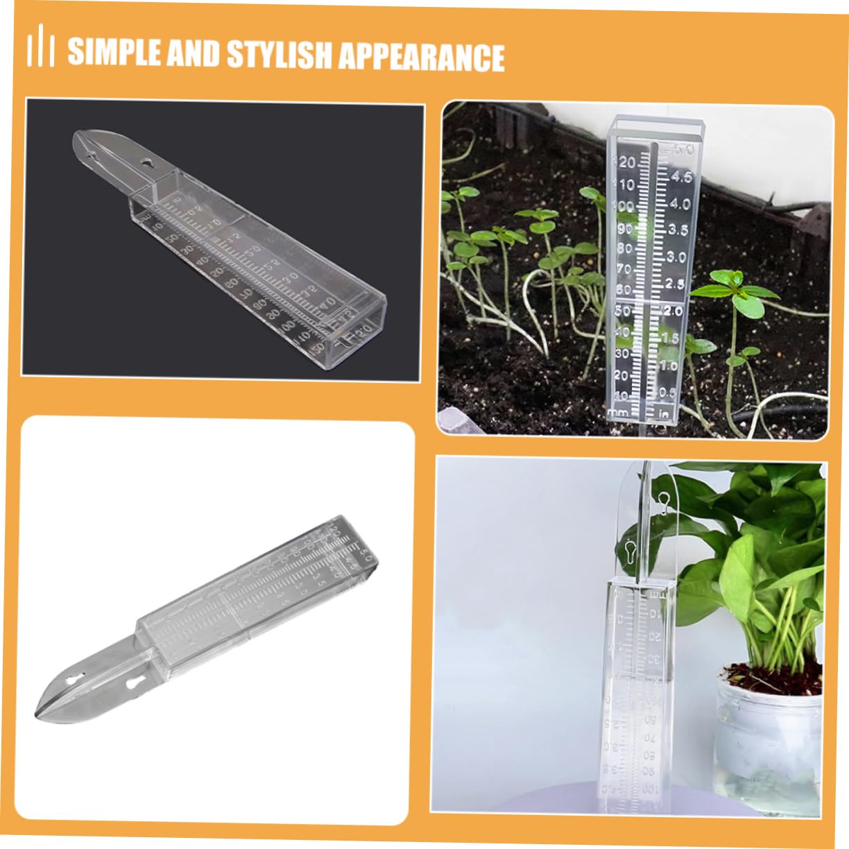 YARNOW 6pezzi Pluviometro in Plastica Per Esterni Strumento Misurazione Della Pioggia Letture Chiare Adatto Per Giardino e Cortile Design Resistente Intemperie Precipitazioni Per Del