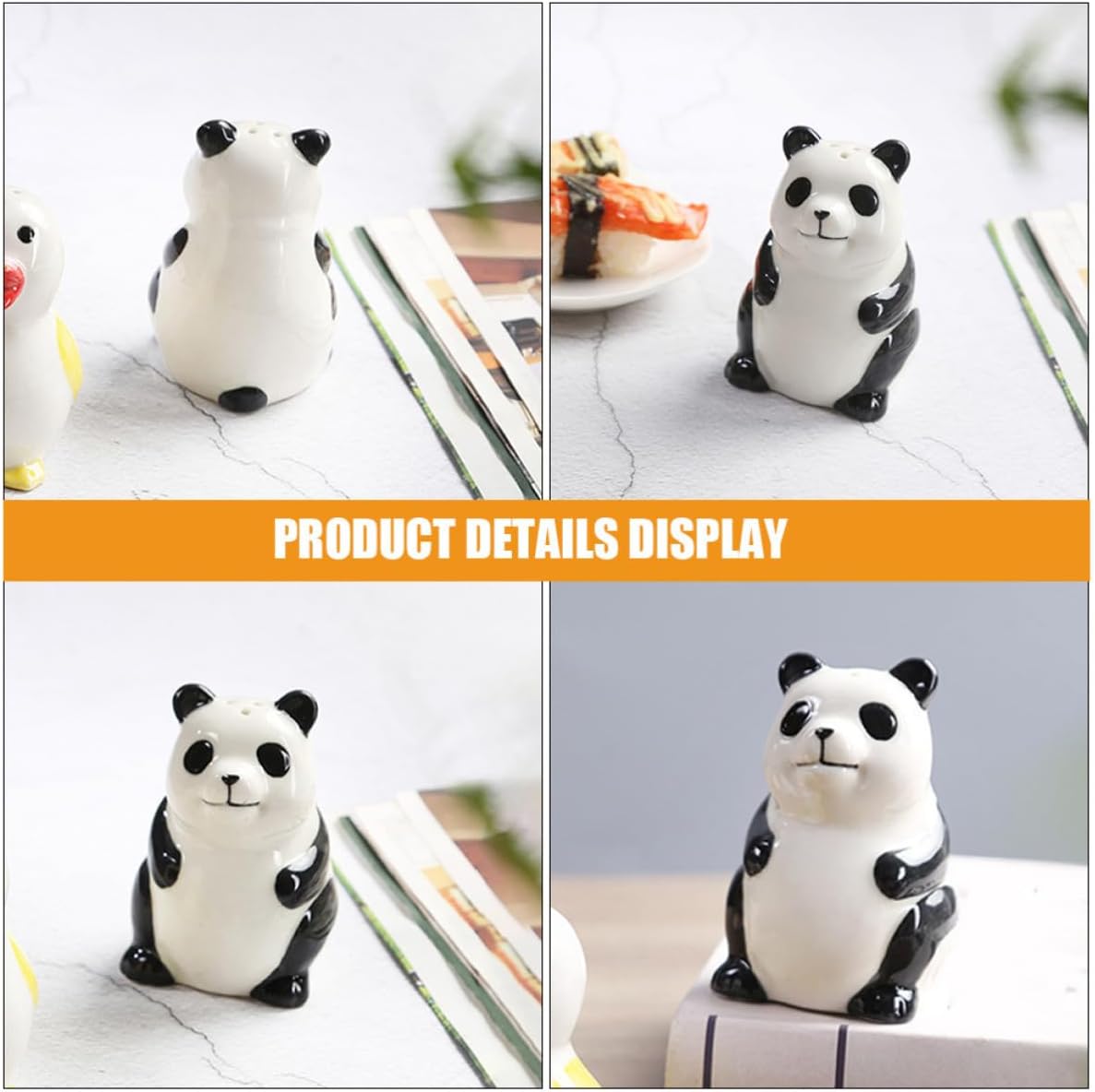 Cute Panda Ceramic Pepper Shaker for Seasoning, Xmas Table