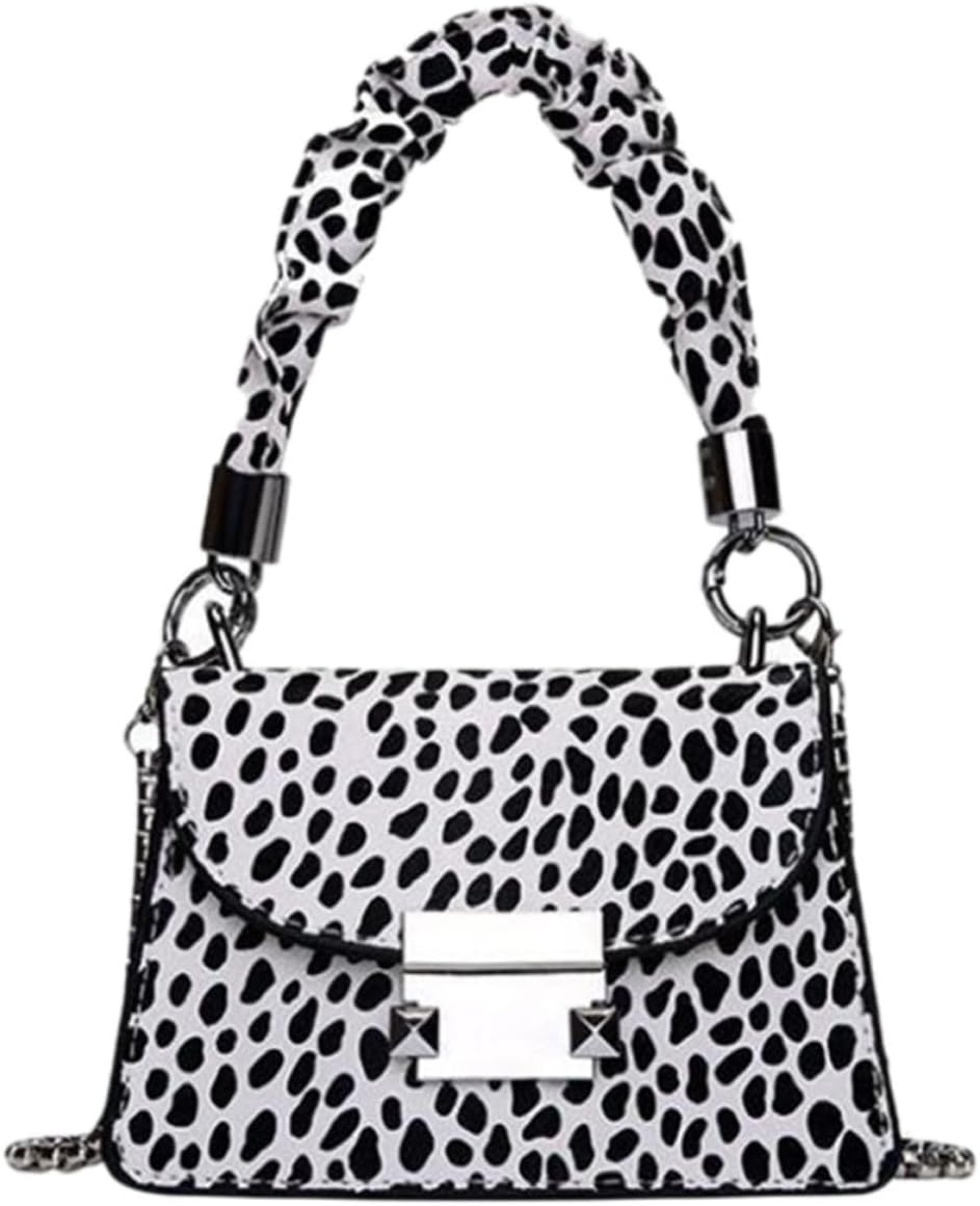 Crossbody Bag with Chain Shoulder Strap Fashionable for Women Pu Leopard Print and Metal Zipper, Smooth Multi-use Shoulder Satchel for Daily Wear and Casual Outings