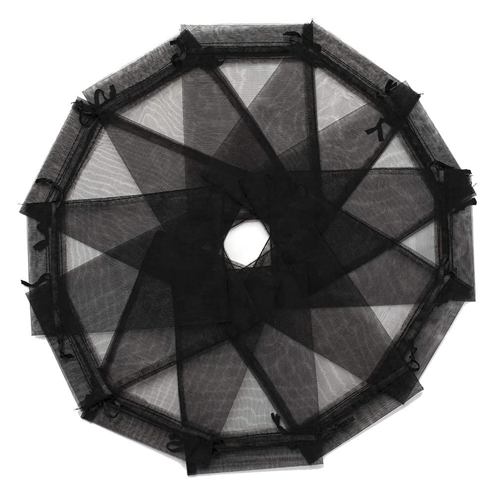 CTRLZS 100PCS Black Organza Gift Bags 9X12cm, Mesh Wedding Favour Bags with Drawstring for Jewelry Makeup Candy Baby Shower