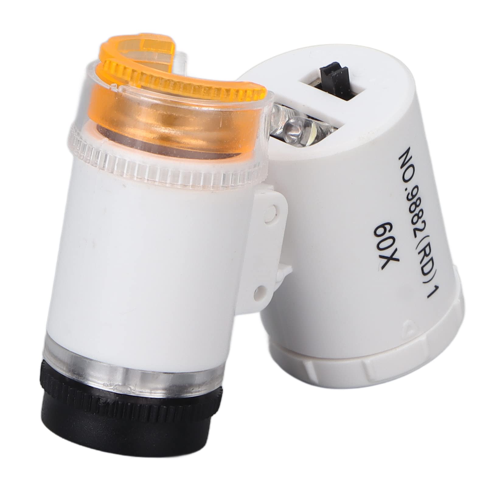 Jelquix Portable 60X Magnification Jewelry Microscope Lightweight with for Hobbyists and Collectors (White)