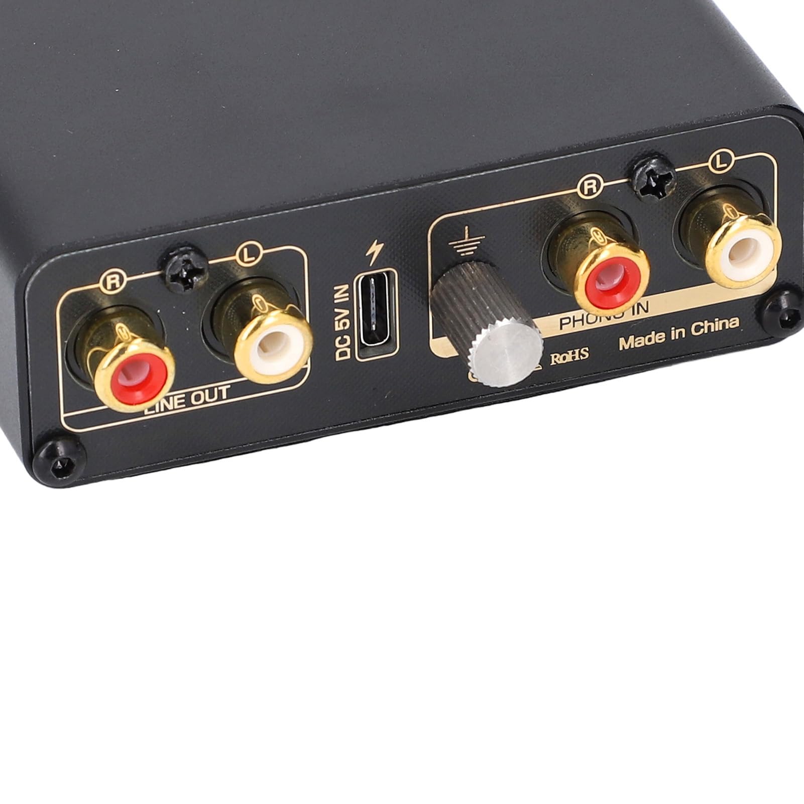 Marhynchus Preamplificatore per Giradischi Mini MM MC Preamplificatore da Stadio Fono, Scatola Stereo RIAA con Amplificatore per Cuffie, Controllo Tono Alto e Basso, Ingresso 5 V, per Utenti Audio