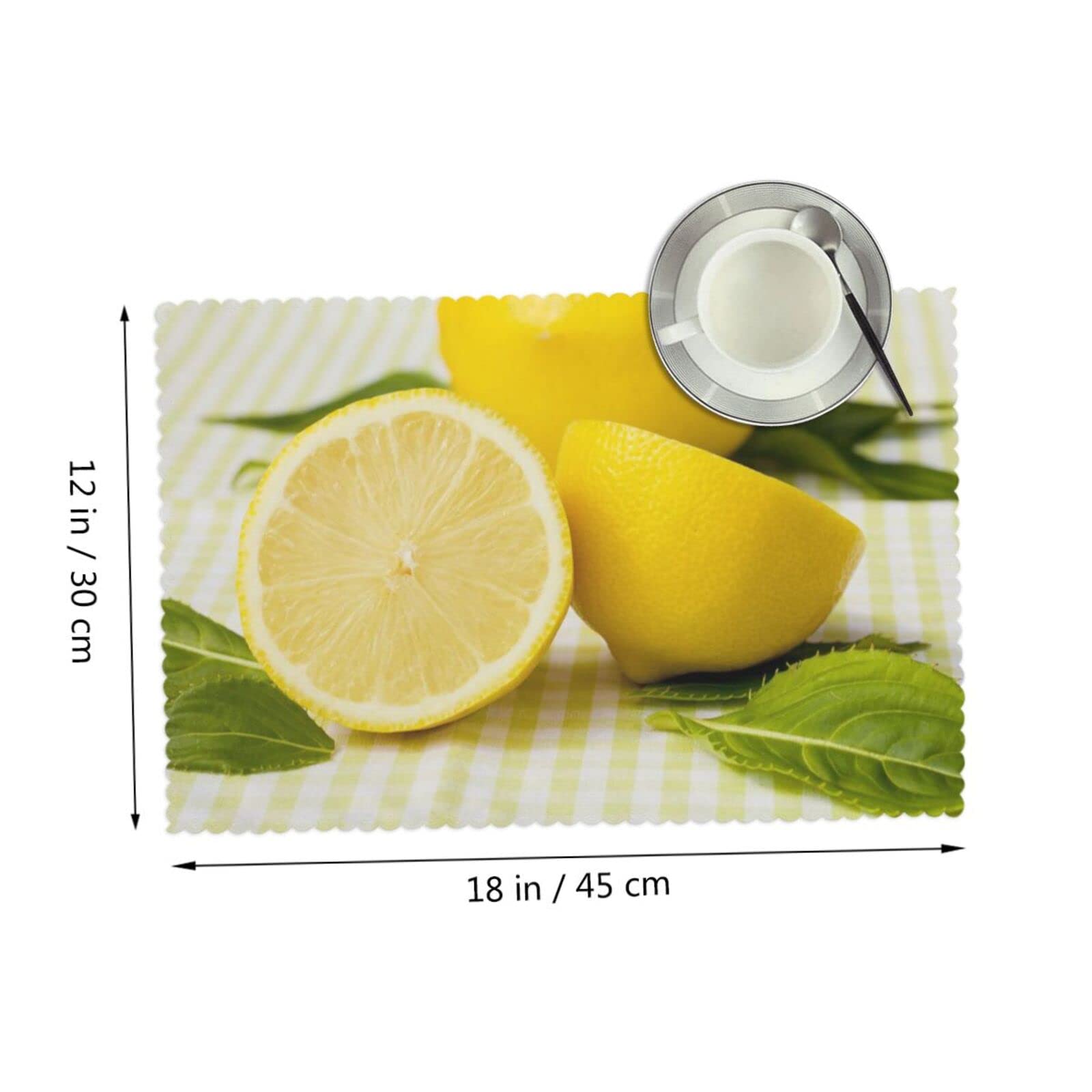 Lot de 6 sets de table - Jaune citron - Résistant à la chaleur - Lavable - Pour cuisine, salle à manger, maison, cuisine