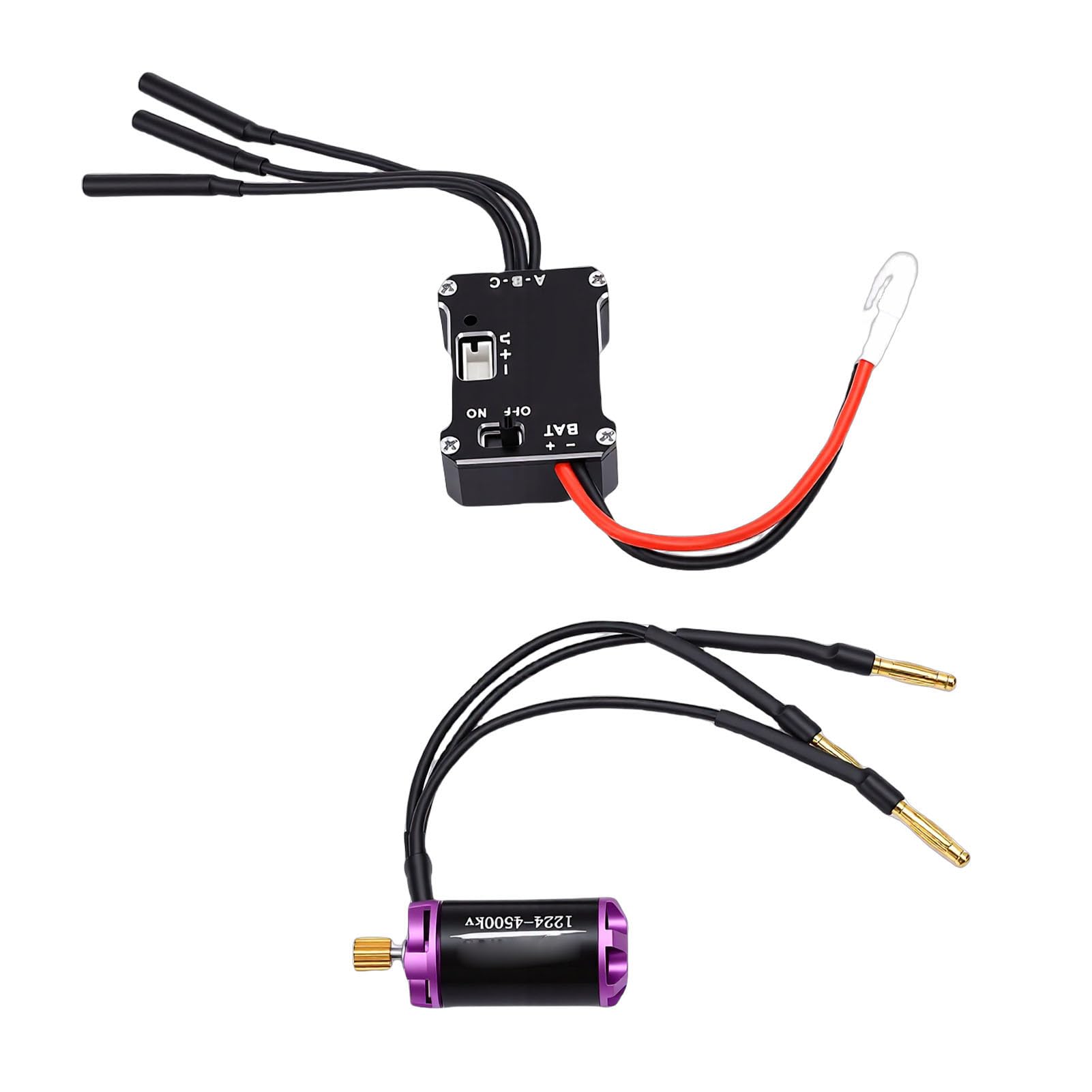 Generic Zestaw Bezszczotkowego Silnika RC ESC z Silnikiem 4500 KV i 25 A ESC do Samochodów Modeli SCX24, Płynna Reakcja Przepustnicy, Solidny Układ Zasilania, Idealny do Jazdy w Terenie