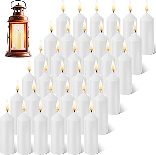 9 Hour Emergency Candles for Lantern (Lantern Not Included) 3.5 Inch White Candles Long Burning Survival Bougie Bulk for Outdoor Camping Power Outage Emergency Survival Preparedness