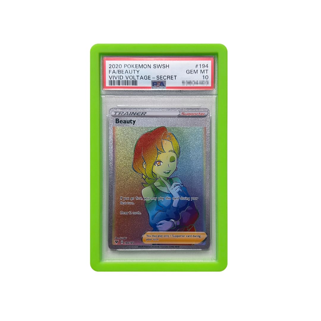 TCG Bumper - PSA Graded Card Case Protector - Protection for PSA Trading Cards - Silicone Guard Bumper Protective Frame PSA Slabs JohtoMarket (Green) โ image 1