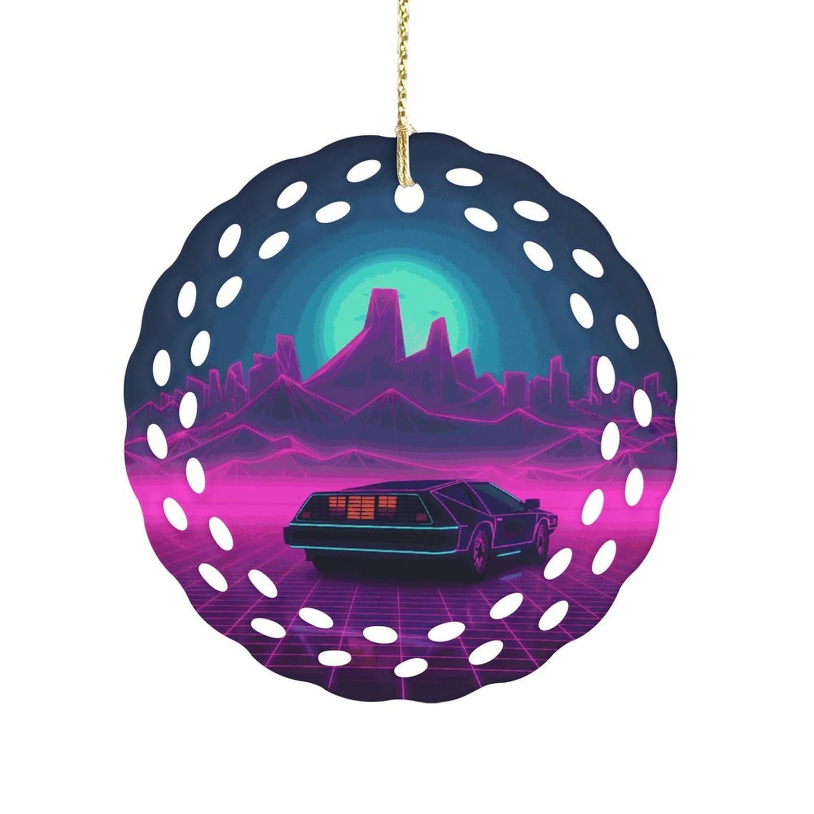 Khauerbc Women's Style Retrowave Pictures Hanging Decorations-3.2 In .Round Ornament For Decorating Shopping Malls, Shops, Homes.holiday Keepsake For Grandma Mothers Birthday.