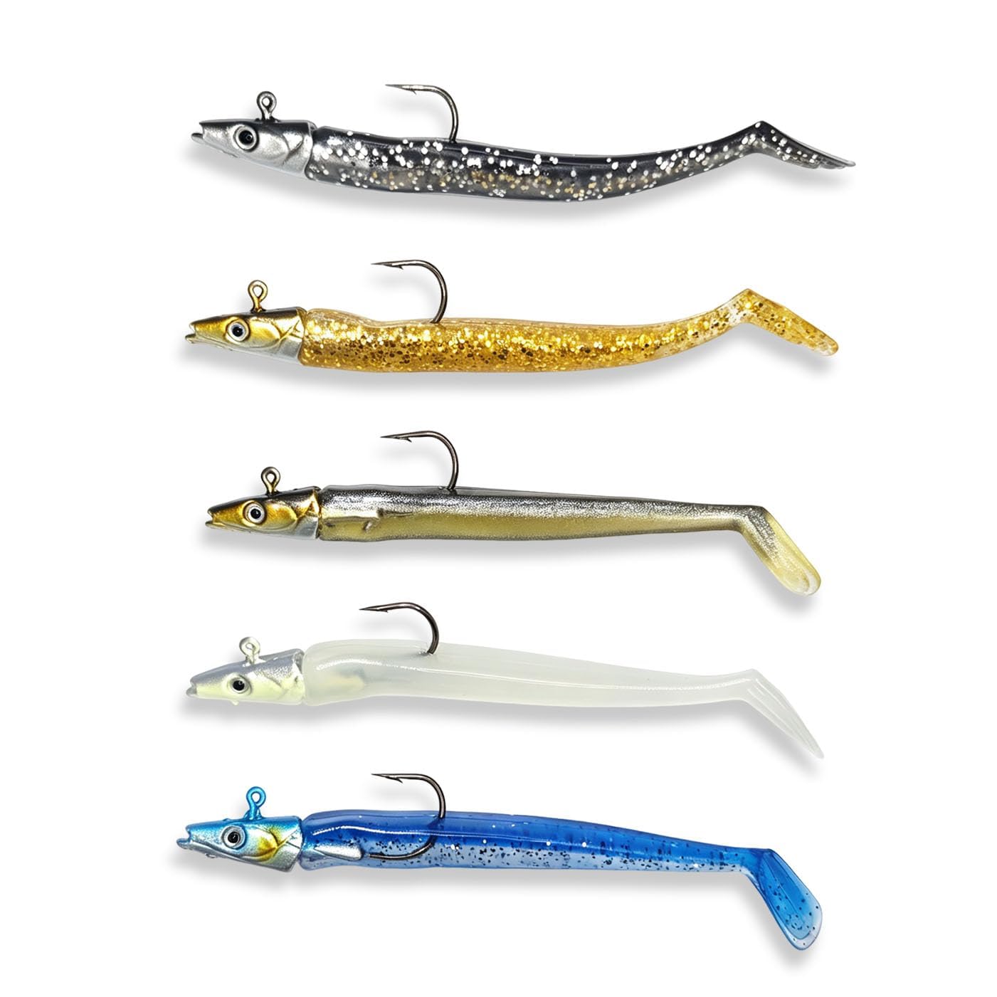 FzailproH 5PCS Soft Fishing Lures, Realistic 10g Weedless Paddle Tail Jig