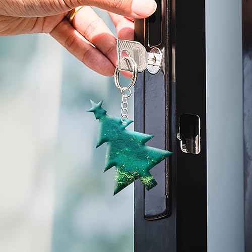 Miniatura 9 de Adorno de Navidad de forma redonda con llavero de copo de nieve, moldes de resina, molde de resina de silicona, molde para llavero, molde colgante