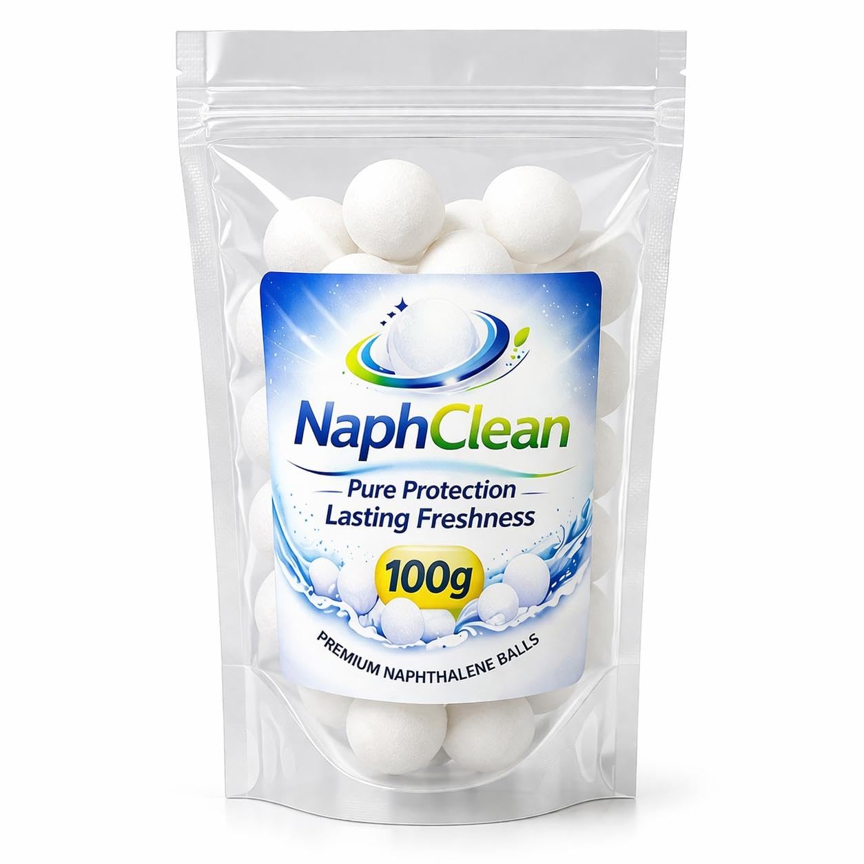NaphClean Naphthalene Balls for Clothes & Wardrobe | Moth & Insect Repellent | Suitable for Bathroom & Storage | 100g | White-picture-25
