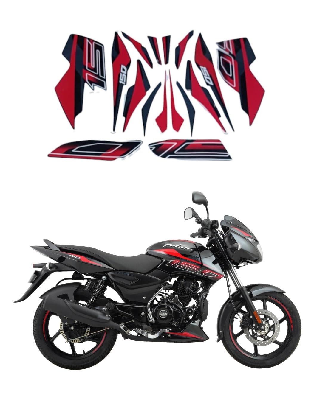 PHITO Bike Fancy Stickers and Decal Kit Stickers Compatible for PLSR (RED150)