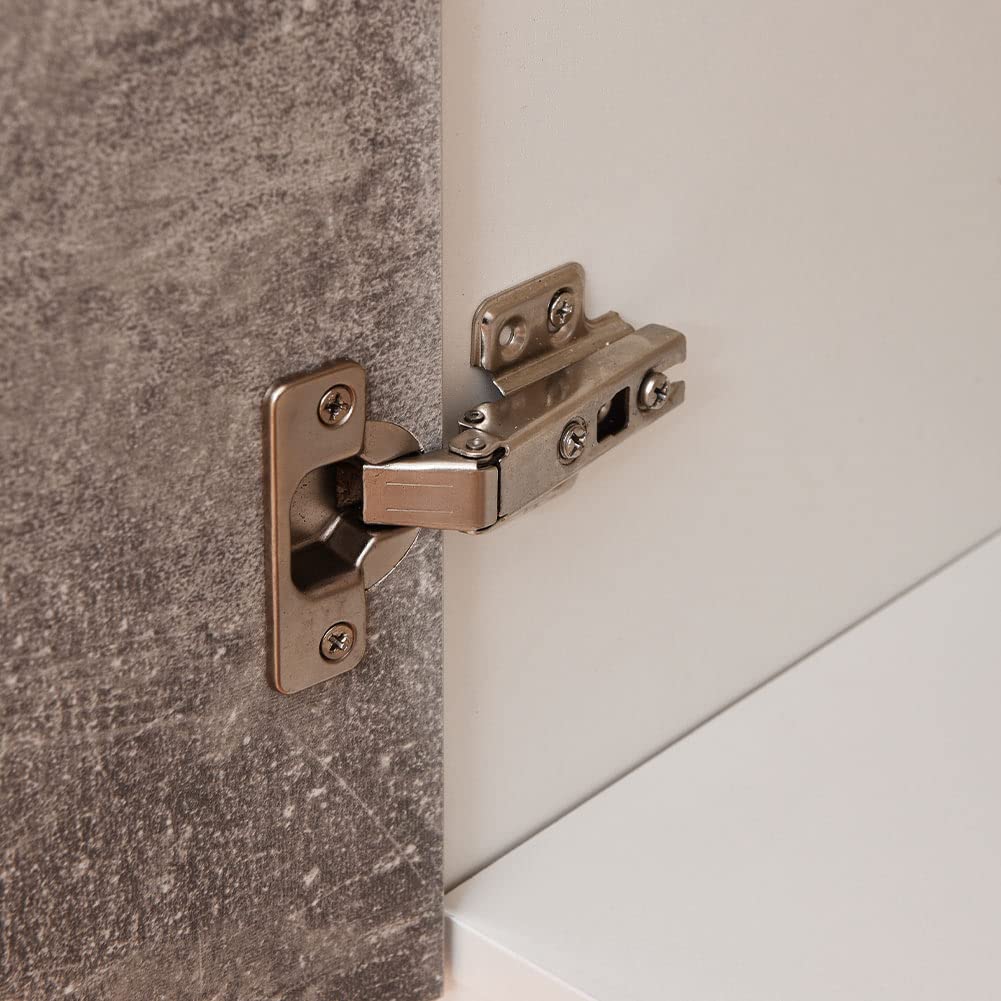 Shally Dogan Mobile Base per Cucina con Due Ante e Due Scomparti, Mobiletto con Struttura in Legno Robusta e Resistente, Colore Grigio Cemento, Mobile Componibile Dimensioni 80 x 50 x 85H cm