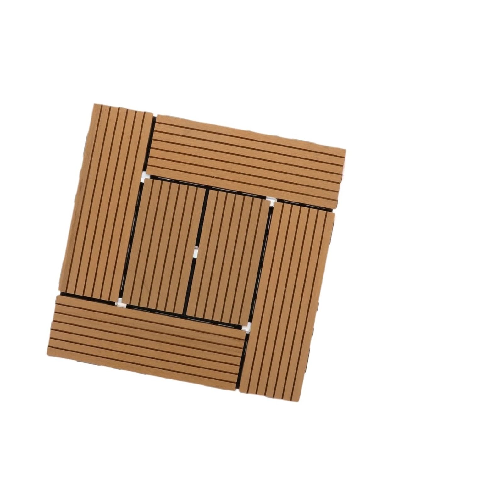 Baldosas de madera de plástico entrelazadas for exteriores, balcón, Patio, suelo de jardín, textura de madera realista, clima de 30,5x30,5x2cm